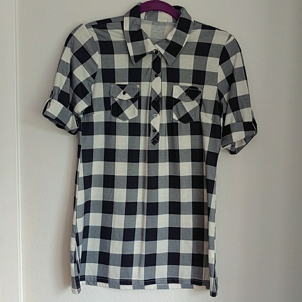 Stretchy Plaid Shirt [M]